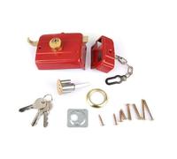 Heavy Duty rity Lock, Dead Lock with Keys for Front Door, Red B Night, Hardened Metal Throw for Cut, ad