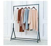 Heavy Duty Rolling Clothes Rack AntiRust Iron Garment Storage with Lockable Casters & Bottom Shelf Portable Clothing Organizer for Home & Retail