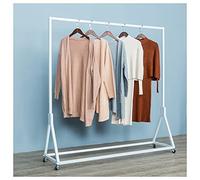 Heavy Duty Rolling Clothes Rack RustResistant Iron Garment Stand with Bottom Storage Shelf & Lockable Wheels for Easy Mobility & Organization