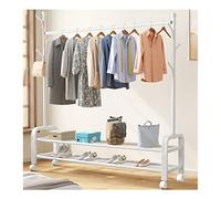 Heavy Duty Rolling Clothes Rack with Double Rails 90kg Load Capacity Commercial Grade Garment Storage Adjustable Black & White Options 150x34x175cm & 125x34x175cm