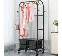 Heavy Duty Rolling Clothes Rack with Storage Drawers & Shelf, Space-Saving Hanging Organizer for Wardrobe Organization