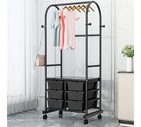 Heavy Duty Rolling Clothes Rack with Storage Drawers & Shelf, Space-Saving Hanging Organizer for Wardrobe Organization
