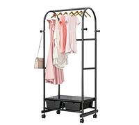 Heavy Duty Rolling Clothes Rack with Storage Drawers & Shelf, Space-Saving Hanging Organizer for Wardrobe Organization