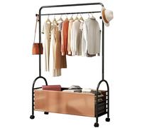 Heavy Duty Rolling Clothes Rack with Storage Shelf - Minimalist Garment Stand for Entryway, Bedroom & Living Room - Supports 100kg - Available in 60CM, 80CM, 100CM Sizes