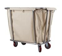Heavy Duty Rolling Laundry Cart with Stainless Steel Frame, 400L Capacity Trolley on Wheels with Removable Bags for Commercial Use