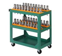 Heavy-Duty Rolling Tool Cart with Wheels - CNC Tool Holder Utility Cart, 2-Layer BT30 Industrial Service Cart with Handle for Warehouse & Garage Repair