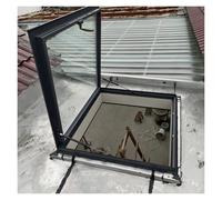Heavy Duty Roof Access Hatch Attic Hatch, Manhole/Cellars Exit Cover with Double-Layer Tempered Glass, Manual Egress Window Well Kit for Home/Basement Daylighting(Inset mount,75x80cm/29.5x31.5in)