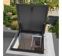 Heavy Duty Roof Access Hatch, Customizable Skylight Cover, Easy Open Roof Hatch with Support Rods and Sealed Access Door for Warehouses and Homes