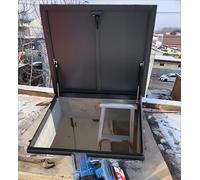 Heavy Duty Roof Access Hatch Door, Galvanized Steel Skylight Manhole Cover with Lock for Deck/Cellar, Custom Flat Roof Vent Lid Plate (24"x39"/61x99cm)