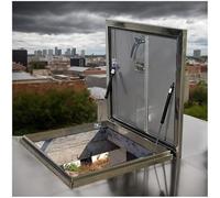 Heavy Duty Rooftop Vent Security Door Portable Durable Stainless steel Coated Iron Roof Hatch Cover Upward Lifting Attic Access Lid Manhole Cellars Cap Plate,A,Inner 65x80cm