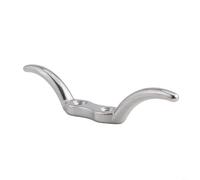 Heavy Duty Rope Cleat Hook Hardware Made from Polished Stainless Steel for Flagpole Use, Ideal for Fixing Halyards on Boats, Yachts, Tarps and Awnings (4in)