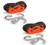 Heavy Duty Rope Fastening Device - 3/8 Inch, Easily Lift Heavy Objects and Hang Them securely, Self-Locking Alternative to Traditional Tie Down Straps (Orange 2-Pack)