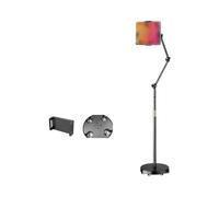 Heavy Duty Rotating Phone Floor Stand with Secure Clamp for Live Streaming Studio Content Creation & Compact Storage MultiAngle Adjustable Phone Mount Stand