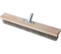 Heavy Duty Rough Surface Floor Scrub Brush with Wooden Base, Outdoor Concrete Floor Cleaning Brush Head, Patio, Bathroom, Garage, Stone & Tile Scrubber, Multi-Purpose Cleaning Tool (16 inch)