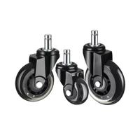 Heavy Duty Roulette Wheels, 2/2.5/3 Inch Office Chair Casters, 5-Pack Soft Rubber Rollers, Swivel Casters for Gaming Chairs, Furniture Replacement Hardware