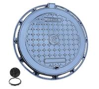 Heavy-Duty Round Cast Iron Manhole Cover & Frame, Non-Slip Septic Tank Lid, Removable Inspection Lid for Garden, Garage & Patio - 50cm/19.7in