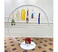 Heavy-Duty Round Clothing Rack Stand, Fashion Display Hanger for Retail Store, Super Support, Available in Gold/White/Black, Perfect for Boutique Showroom