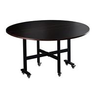 Heavy-Duty Round Folding Kitchen Table with Wheels - Space-Saving Dining Desk for Home Restaurant Warehouse & Garden - Versatile Portable & Stylish