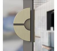 Heavy Duty Round Glass Door Handle, Double-Sided Metal Push Pull Handle for Office & Meeting Rooms, 40cm Red Bronze Finish