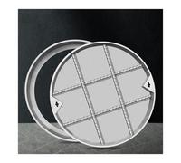 Heavy Duty Round Sewage Basin Lid 50x50cm Invisible Manhole Cover & Frame Durable Septic Tank Lid for Yard Pavement & Parking Lot (D60cm 23.6in)