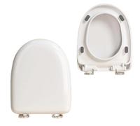 Heavy Duty Round Toilet Seat with Quick-Attach Metal Hinges, Soft Close, Easy Clean, Fits All Brands (White U)