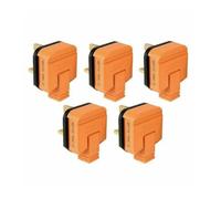 Heavy-Duty Rubber 13 Amp UK 3-Pin Mains Plug ( Orange) (5)