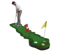 Heavy Duty Rubber Base Golf Practice Mat, Golf Putting Mat With Golf Clubs Artificial Grass Foldable 0.7x3.6m For Home Office Outdoor(Style 1)
