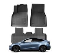Heavy Duty Rubber Car Floor Mats for Tesla Model Y Juniper 5 Seater 2025 2026, All Weather Waterproof Floor Liners 3D Full Cover Floor Mats Carpet, Full Set Front and Rear Floor Mats