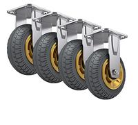 Heavy Duty Rubber Caster Wheel with BrakesPuncture Proof Swivel Top Plate Quiet & WearResistant Industrial Fixed Caster Diameters 100/125/150mm