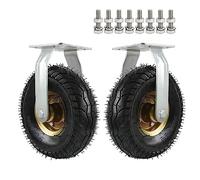 Heavy Duty Rubber Caster Wheels 6-10 Inch Swivel Trolley Casters with Steel Hub & Ball Bearings Flat-Free for Furniture & Equipment Mobility