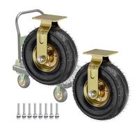 Heavy Duty Rubber Caster Wheels - 8 & 10 Inch Pneumatic Swivel Casters For Trolleys And Workbenches