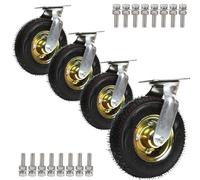 Heavy-Duty Rubber Caster Wheels - Durable Industrial Rollers with Bearings Swivel Design for Outdoor Carts Workbenches & Trolleys - Perfect for Smooth Mobility and Heavy Loads