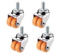 Heavy Duty Rubber Caster Wheels Threaded Stem - 4-Pack Swivel Casters with Silent Wear-Resistant Design, 2 Brakes & 2 No Brakes for Easy Mobility