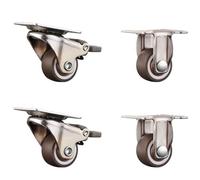 Heavy-Duty Rubber Caster Wheels with Brake - 50mm Trolley Casters for Smooth, Scratch-Free Mobility in Home & Office, Noise-Free and Stable Performance