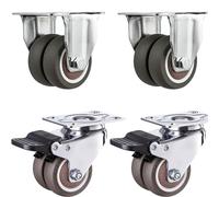 Heavy-Duty Rubber Casters for Furniture, 2-Inch Swivel Industrial Wheels, Effortless Mobility, Locking Feature for Stability, Perfect for Home & Office Use