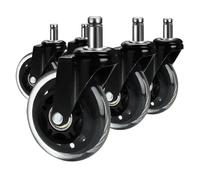 Heavy-Duty Rubber Casters for Office Chairs, 3-Inch Soft & Safe Replacement Wheels, 5-Pack Furniture Hardware (10mm), Durable Rolling Casters for Easy Mobility