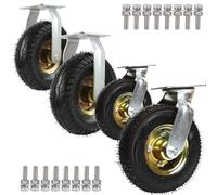 Heavy-Duty Rubber Casters with Ball Bearings Swivel Design for Outdoor Use Ideal for Carts Workbenches and Trolleys - Industrial Wheels