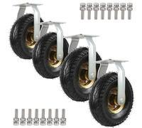 Heavy-Duty Rubber Casters with Bearings Swivel Design for Outdoor Use Ideal for Transport Carts Workbenches and Trolleys - Industrial Wheels