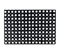 Heavy Duty Rubber Door Mat with Drainage Holes - 12mm Thick, 40x60cm | Non-Slip, Mould-Resistant Entrance Mat | Durable Outdoor & Indoor Mat for Wet or Dry Areas | Easy to Clean, Square Edge Design