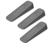Heavy Duty Rubber Door Stops (Pack of 3, Grey) - Anti-Skid Door Wedges for Floor, Durable Non-Slip Door Stoppers for Indoor Use, Suitable for All Floor Types