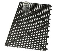 Heavy Duty Rubber Drip Mats Black 31.5x31.5cm Interlocking 2-Pack