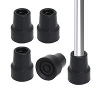 Heavy Duty Rubber Ferrules 19mm Walking Stick Rubber Ends 4Packs Crutches Rubber Ends Non-Slip Walking Stick Ferrules for Walkers Walking Cane Sticks Tool Seniors Crutches Hiking Sticks (Black)
