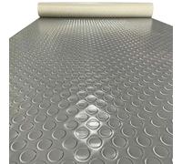 Heavy Duty Rubber Floor Mat 1.4x5m (4.6x16.4ft) Waterproof Workshop Runner for Garage Car Wheels Gray - Perfect for Home & Industrial Use