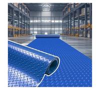 Heavy Duty Rubber Floor Mat, Non-Slip Waterproof PVC-Rubber Utility Mat, Hose Washable for Commercial Kitchen, Food Prep, Dish Room, Bar, Warehouse, Shop, Garage, Walkway(Blue,100x500cm/39.4x196.8in)