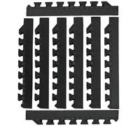 Heavy Duty Rubber Interlocking Gym Mat Edging, 8 Pieces, Black