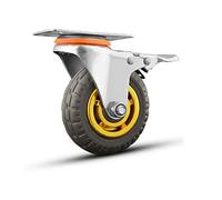 Heavy-Duty Rubber Plate Swivel Casters Industrial Furniture Wheels 200kg Load Capacity Quiet Double Bearing 1 Piece Tire Tread for Smooth Mobility