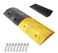 Heavy Duty Rubber Speed Bumps for High Traffic Areas - Non-Slip Surface for Enhanced Safety on Driveways, Parking Lots, and Roads