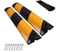 Heavy-Duty Rubber Speed Bumps for Road Protection, Supports 66000lbs Load, Ideal for Garage and Driveway Safety