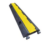 Heavy Duty Rubber Speed Bumps for Road Safety, Cable Protector Traffic Control Bumps with Reflective Strips for Asphalt Gravel Surfaces