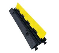 Heavy Duty Rubber Speed Bumps for Road Safety, Cable Protector Traffic Control Bumps with Reflective Strips for Asphalt Gravel Surfaces